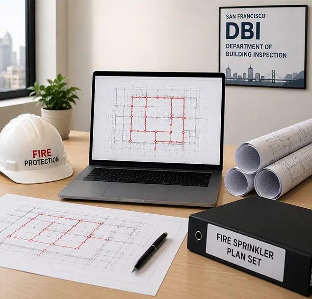 Fire sprinkler system design and plan preparation