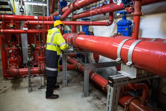 Industrial facility fire sprinkler protection
