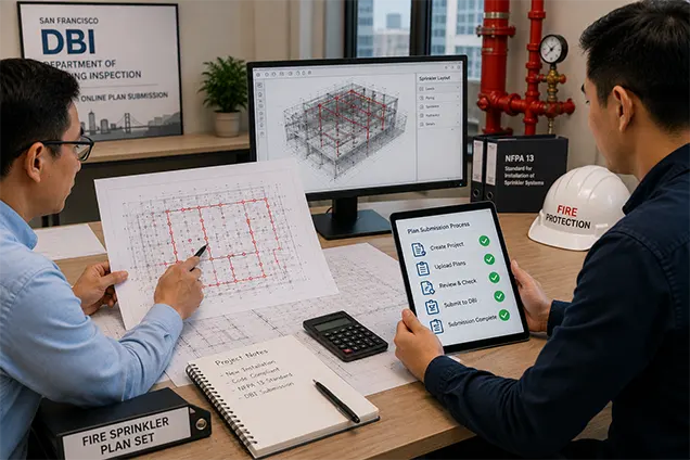 Fire sprinkler plans submitted to San Francisco DBI