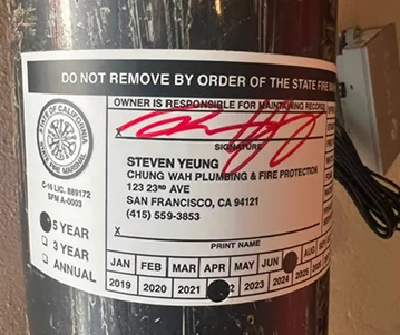 Fire sprinkler certifications